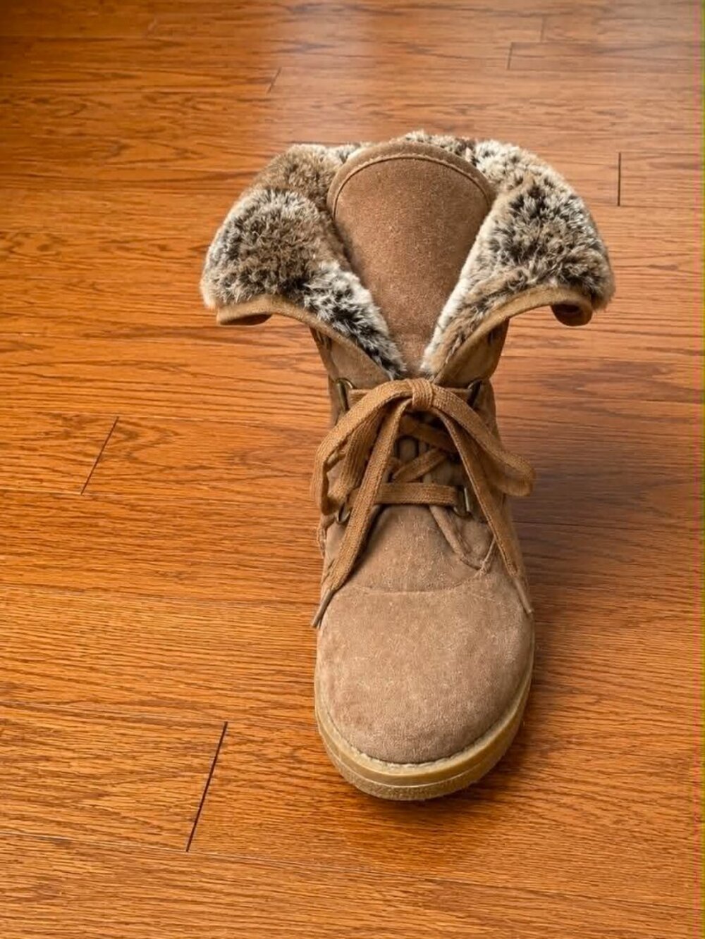 Addition Elle Faux Suede Winter Boots Brown Fur Lined Size 8W #059